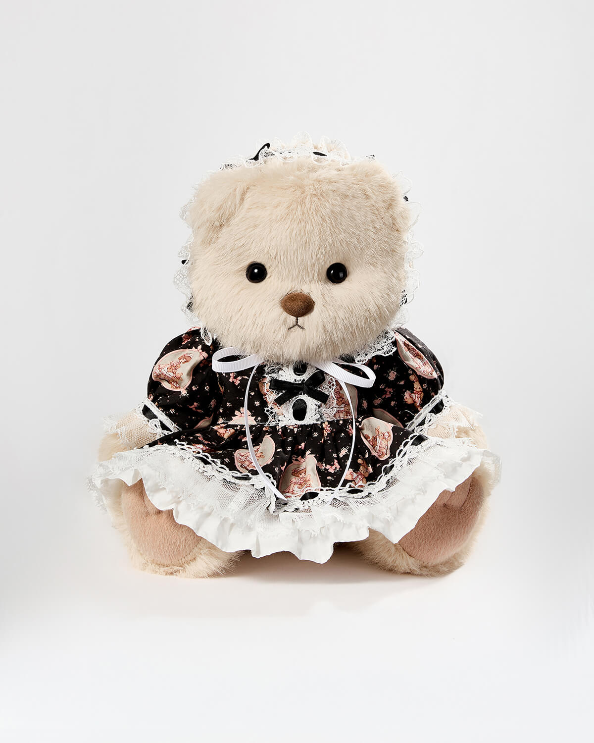 Teddy Bear & Black Lace Lolita Dress - 12 Inches