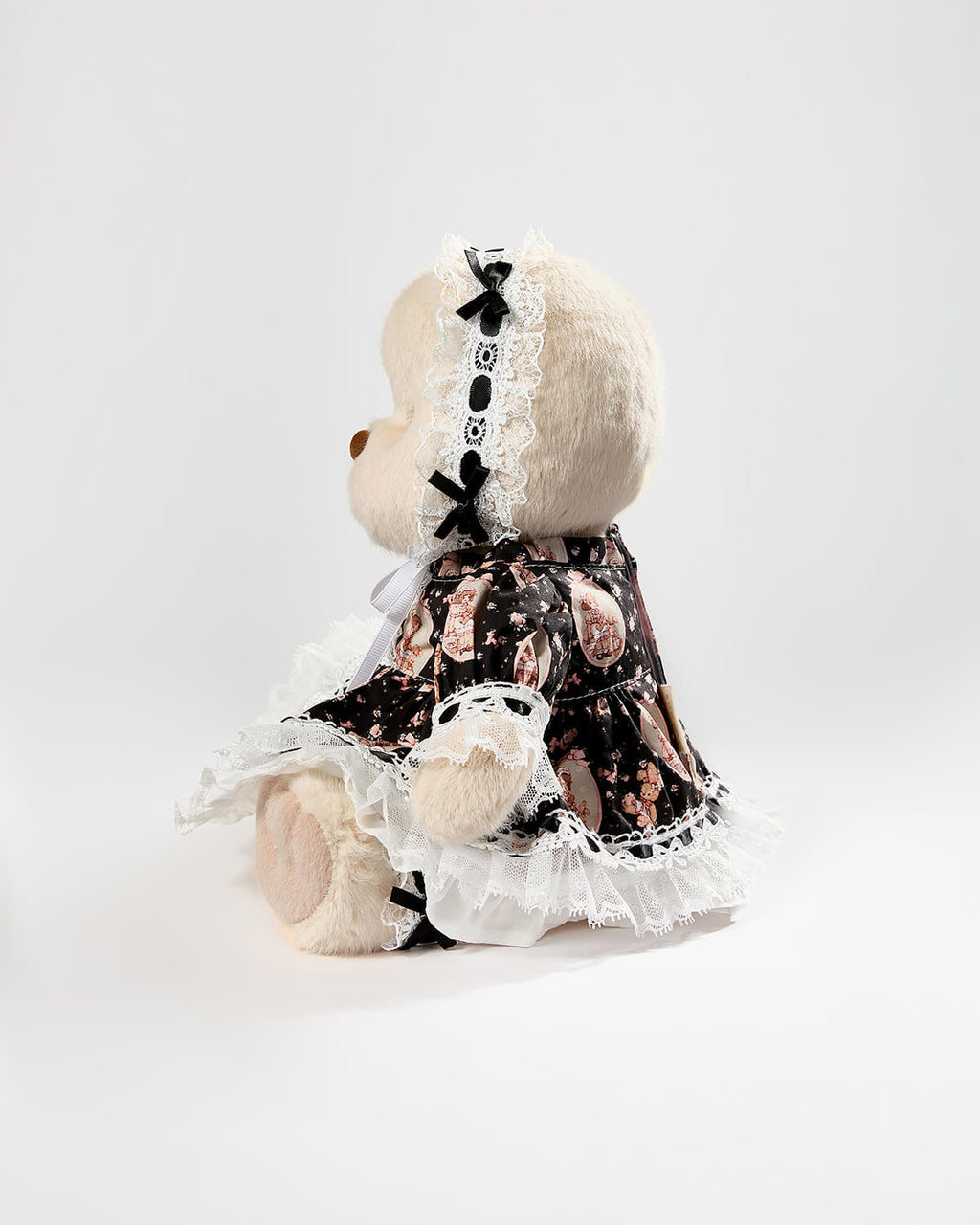 Teddy Bear & Black Lace Lolita Dress - 12 Inches