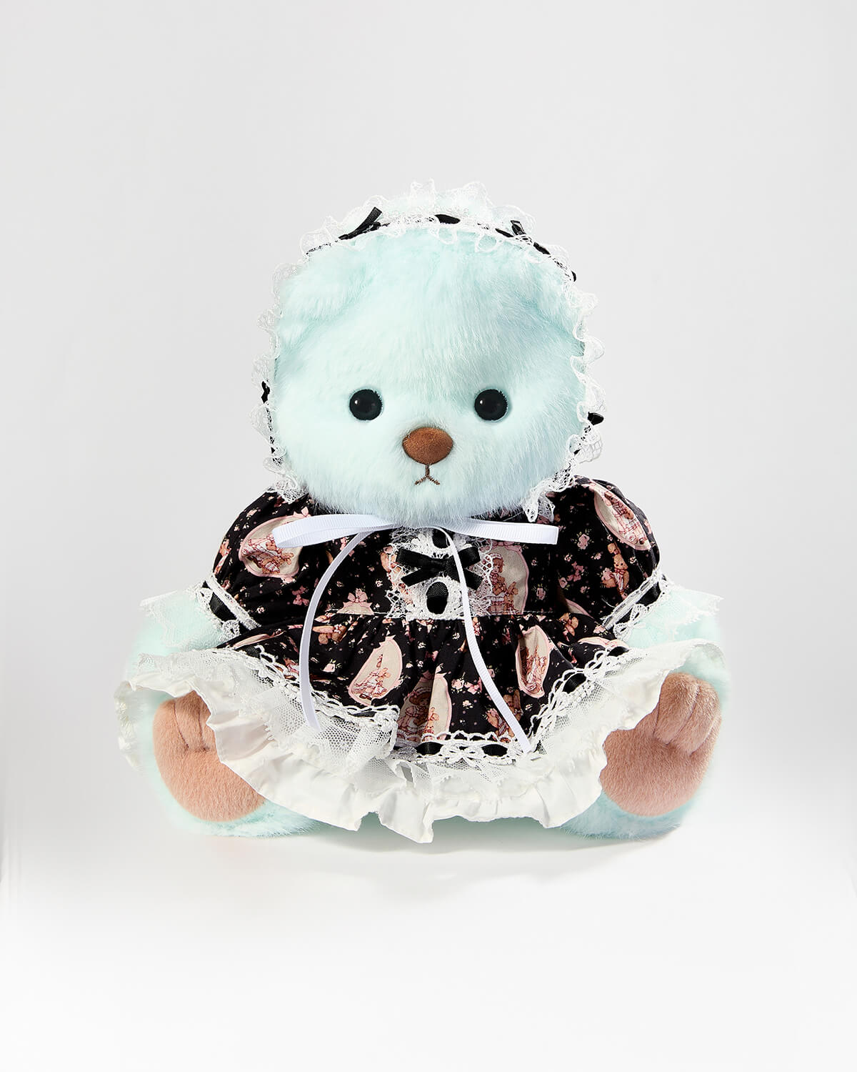 Teddy Bear & Black Lace Lolita Dress - 12 Inches