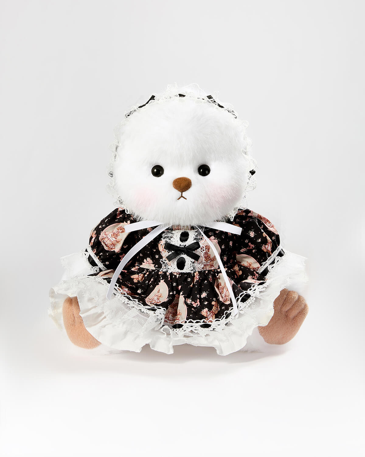 Teddy Bear & Black Lace Lolita Dress - 12 Inches