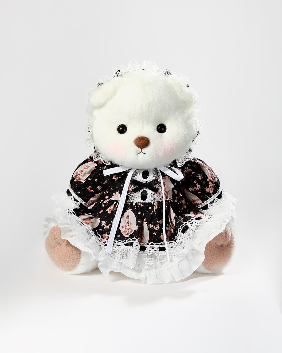 Teddy Bear & Black Lace Lolita Dress - 12 Inches