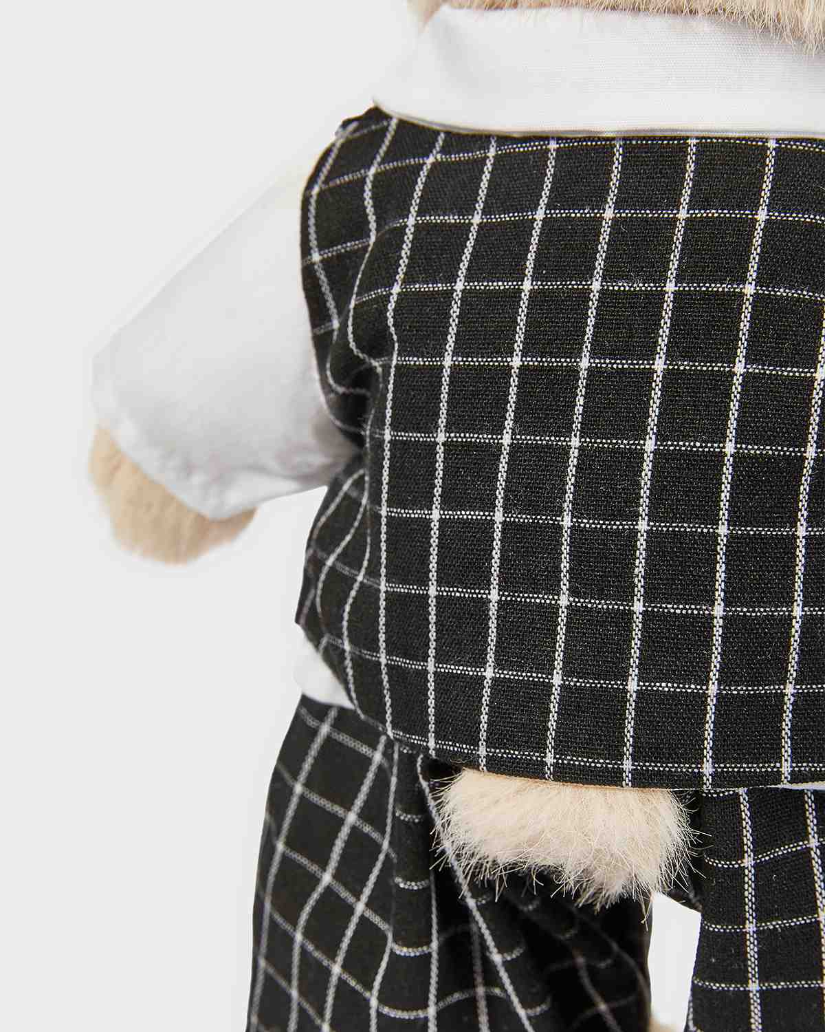 Teddy Bear & Black Plaid Suit - 12 Inches