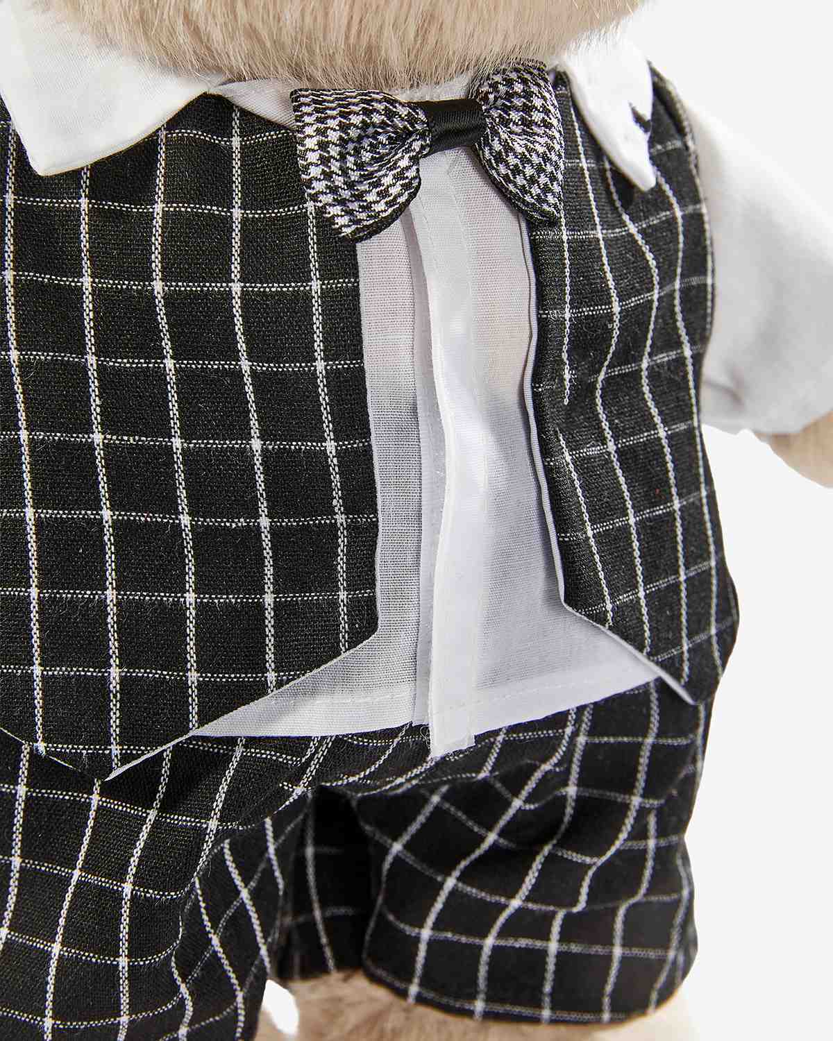 Teddy Bear & Black Plaid Suit - 12 Inches