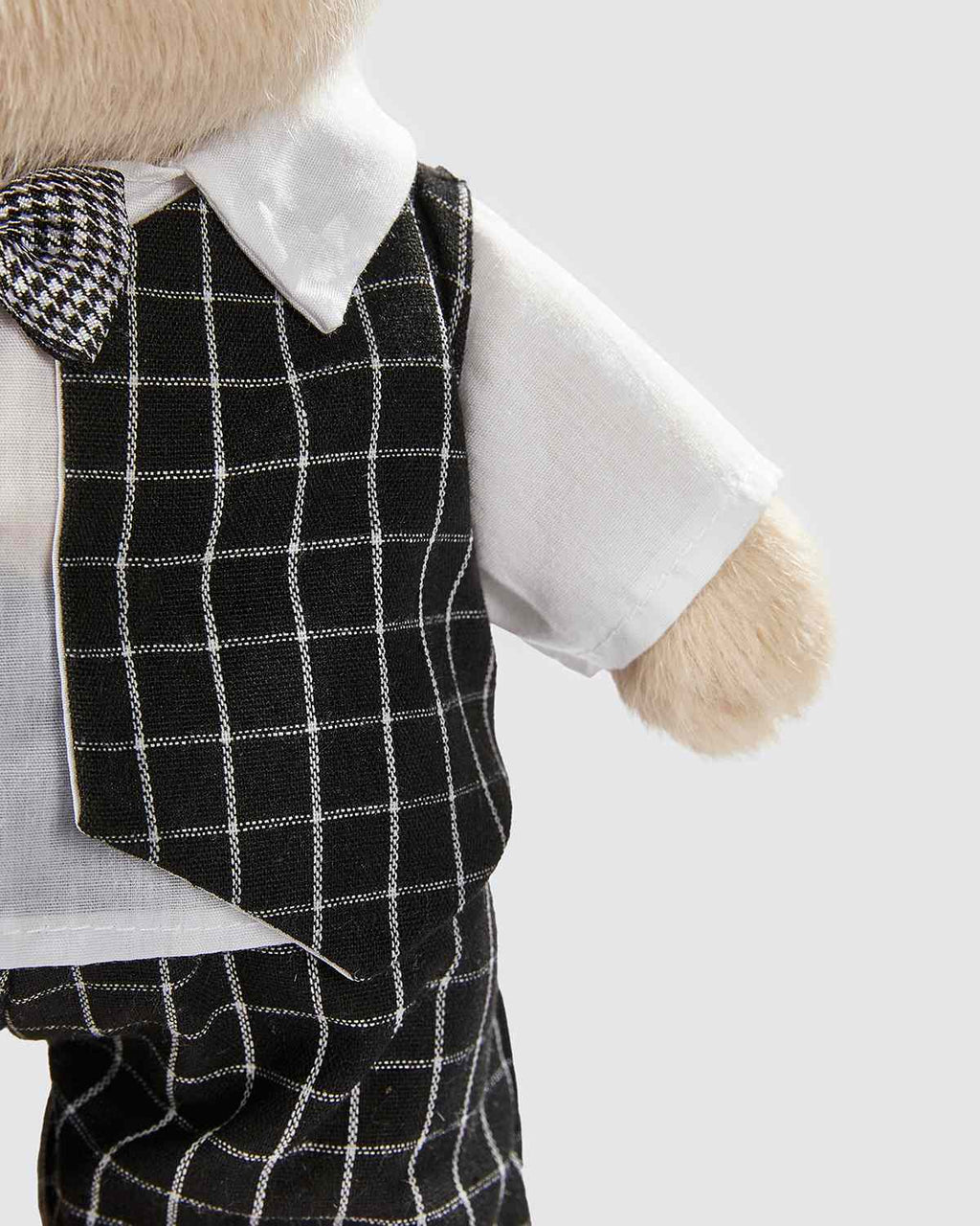 Teddy Bear & Black Plaid Suit - 12 Inches
