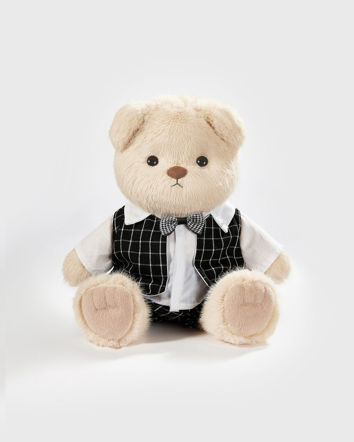 Teddy Bear & Black Plaid Suit - 12 Inches