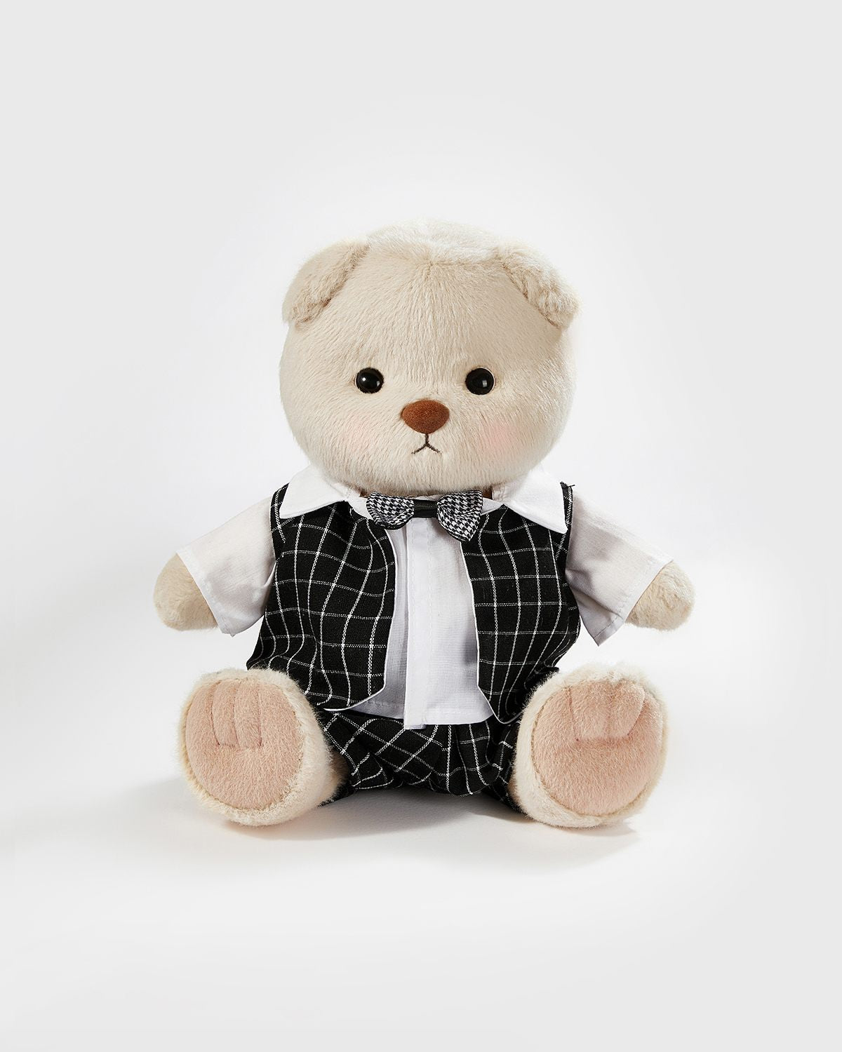 Teddy Bear & Black Plaid Suit - 12 Inches