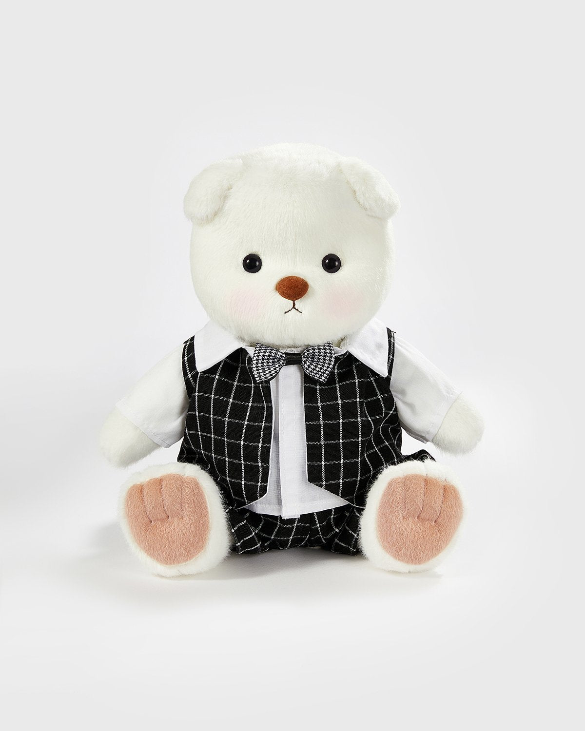 Teddy Bear & Black Plaid Suit - 12 Inches