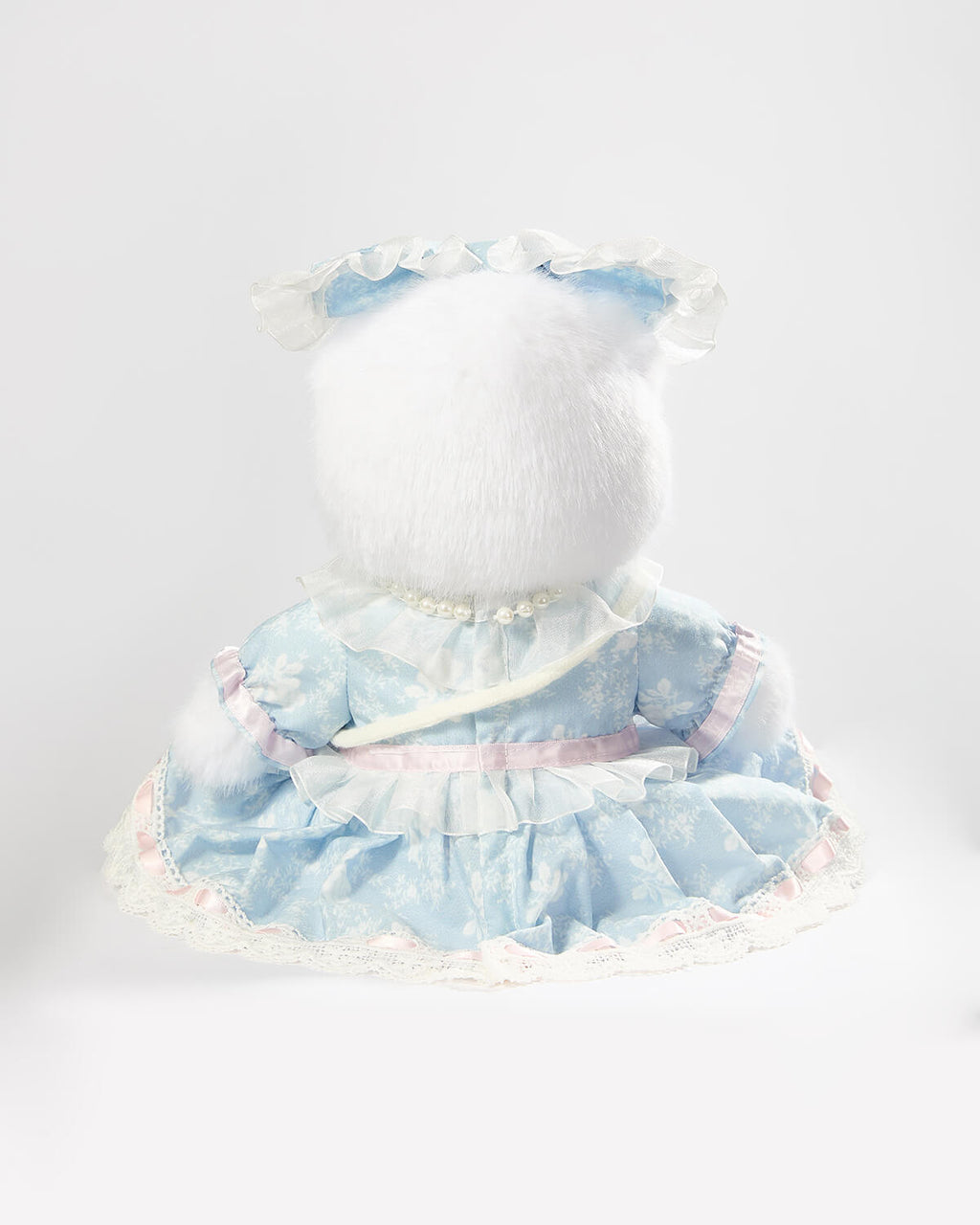 Teddy Bear & Blue Jacquard Rose Dress - 12 Inches