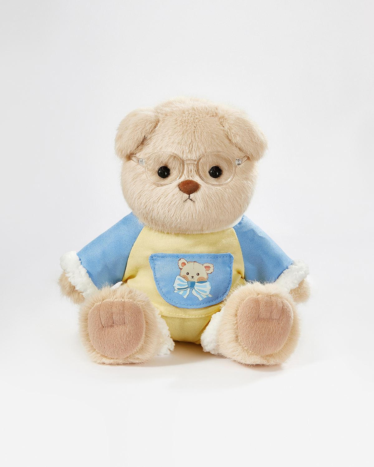 Teddy Bear & Blue Printed Bear Set - 12 Inches