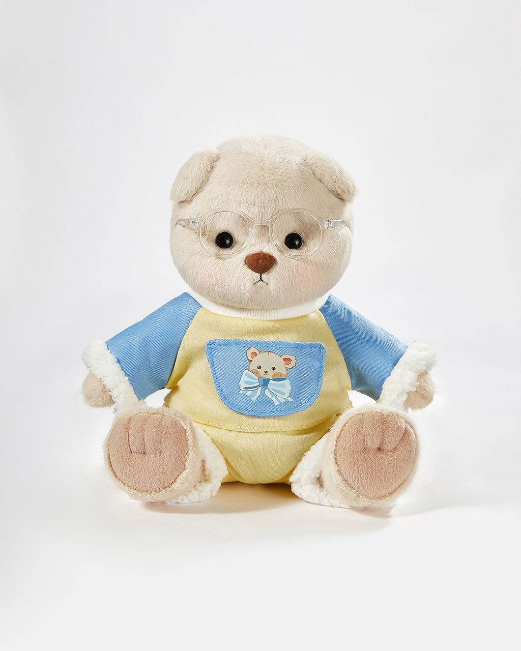 Teddy Bear & Blue Printed Bear Set - 12 Inches