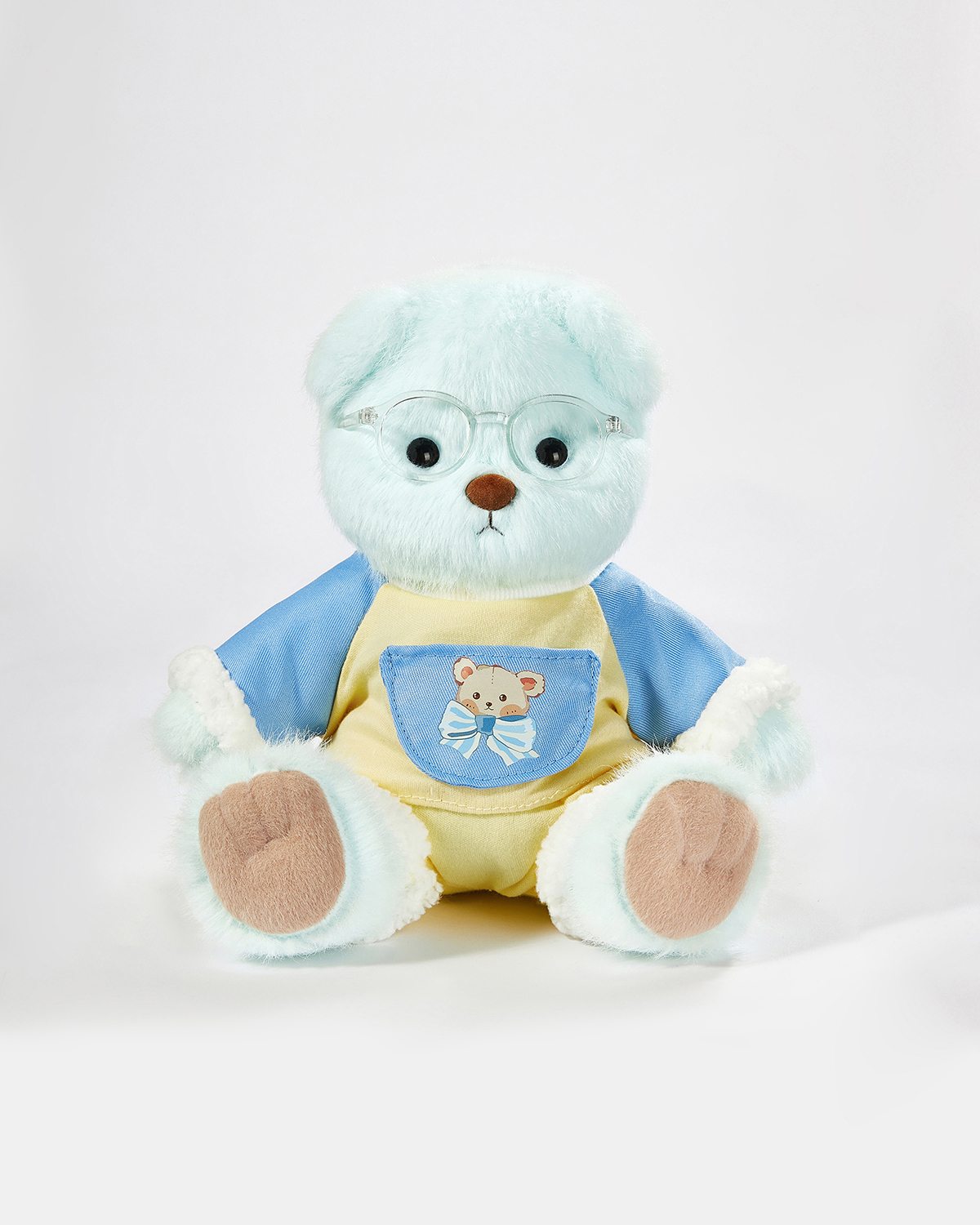 Teddy Bear & Blue Printed Bear Set - 12 Inches