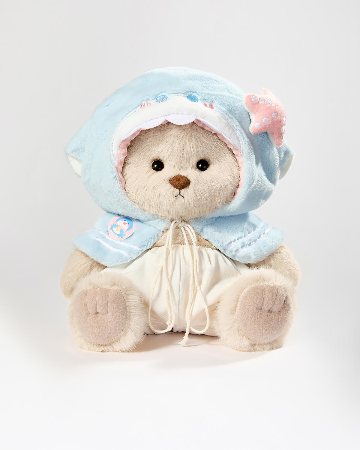 Teddy Bear & Blue Shark Cape - 12 Inches
