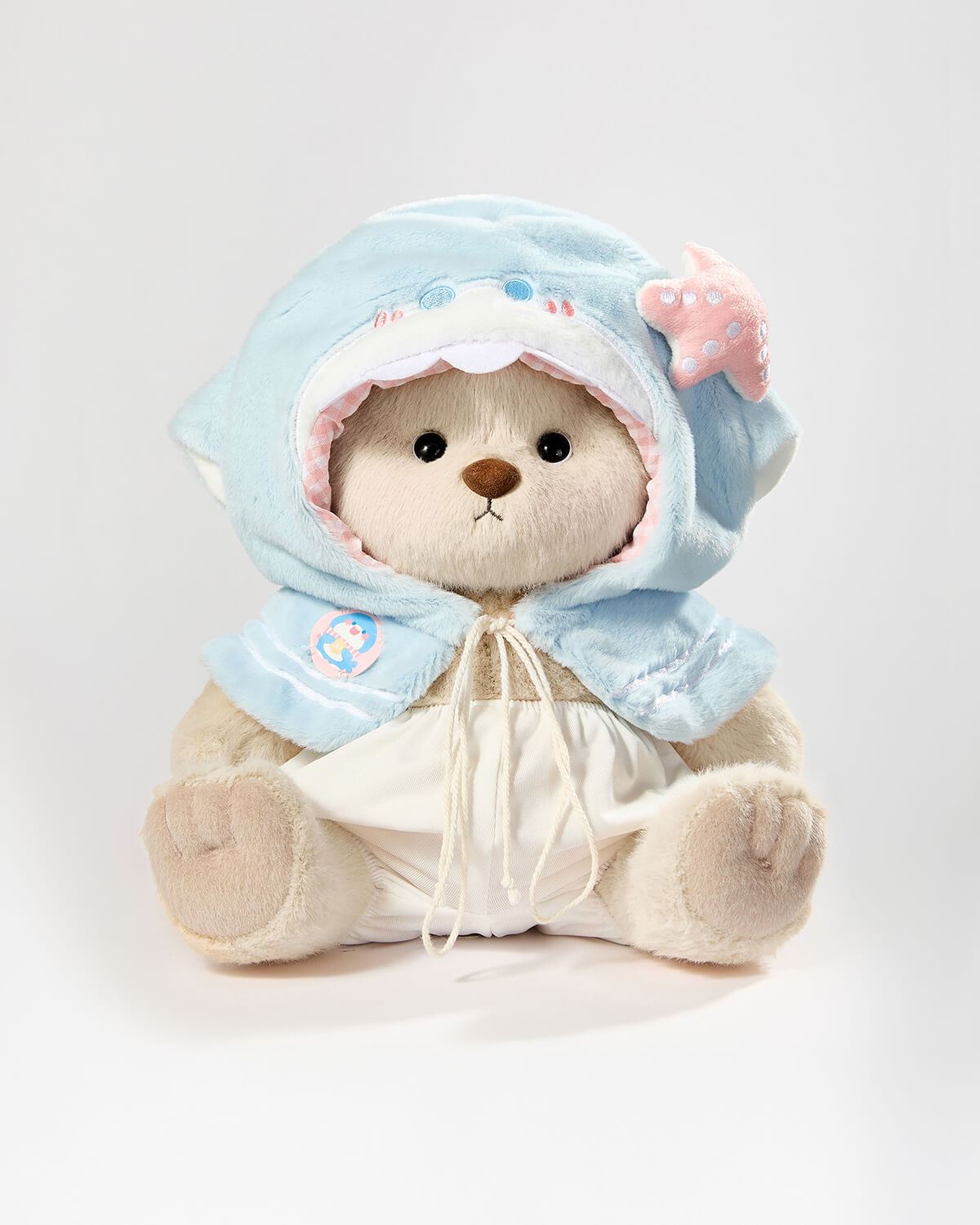 Teddy Bear & Blue Shark Cape - 12 Inches
