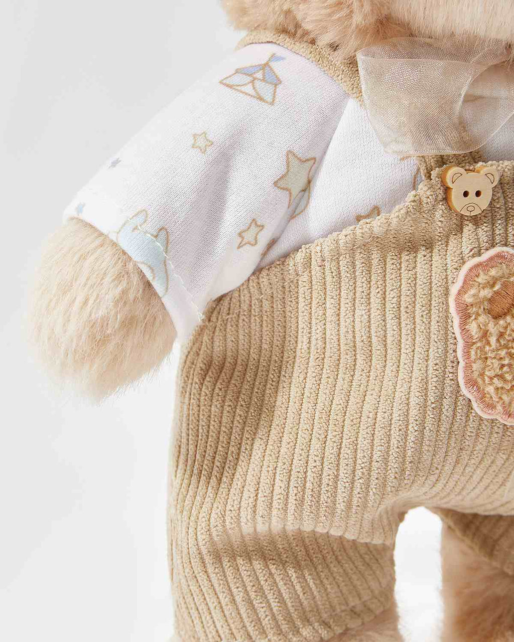 Teddy Bear & Brown Long Eared Rabbit Overalls Set - 12 Inches