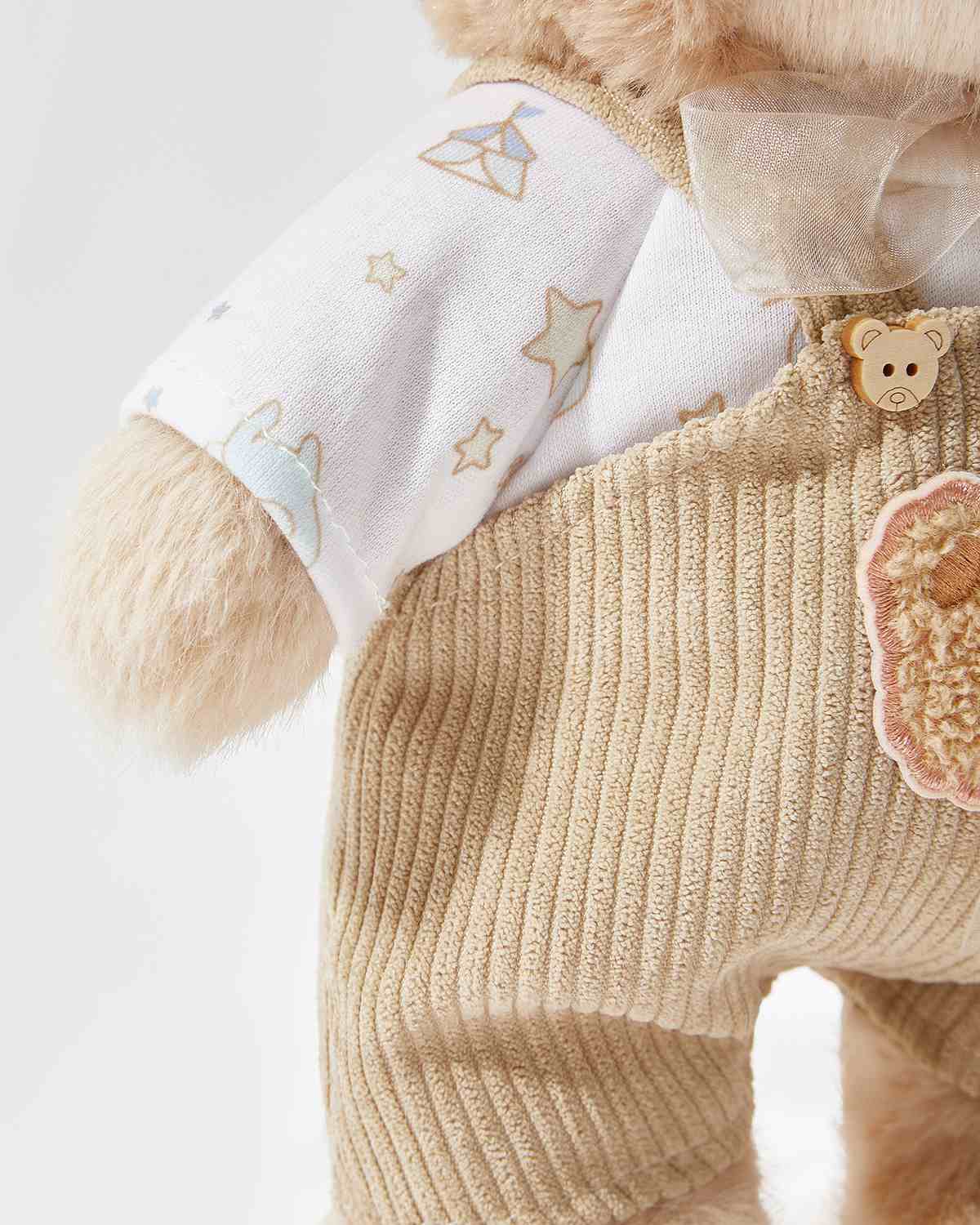 Teddy Bear & Brown Long Eared Rabbit Overalls Set - 12 Inches