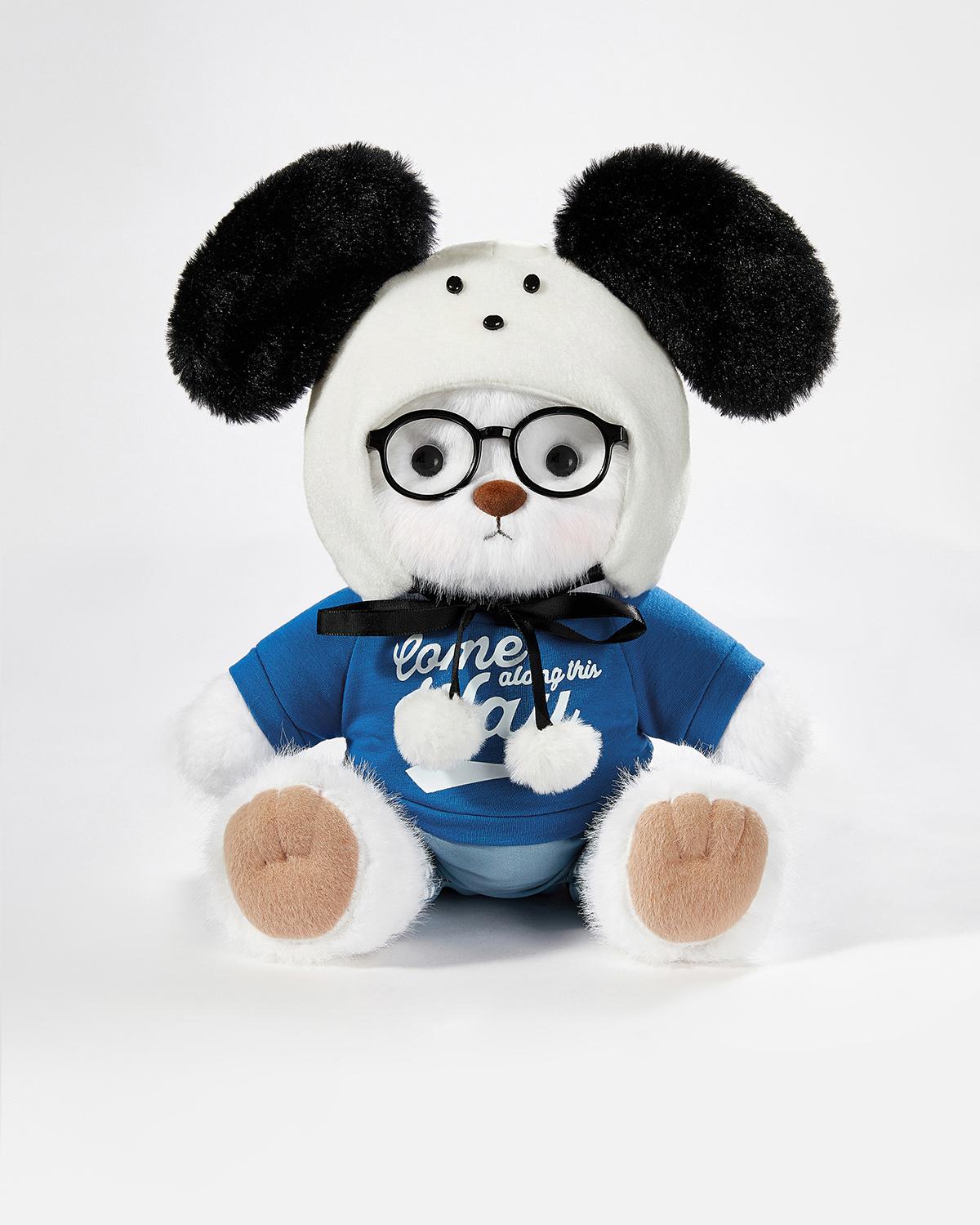 Teddy Bear & Cute White Dogs Set - 12 Inches