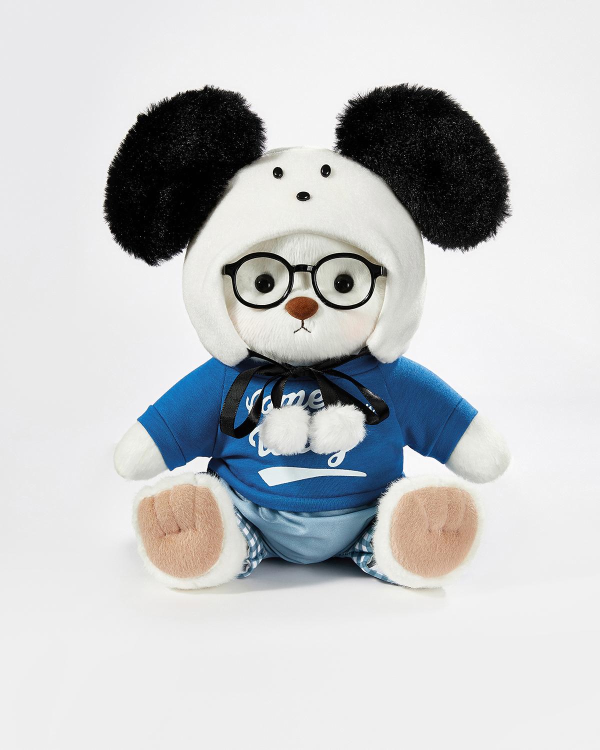 Teddy Bear & Cute White Dogs Set - 12 Inches