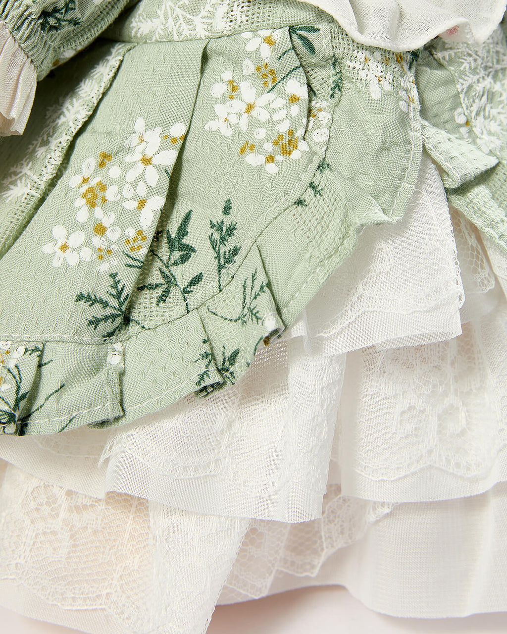 Teddy Bear & Gorgeous Green Lace Dress - 12 Inches