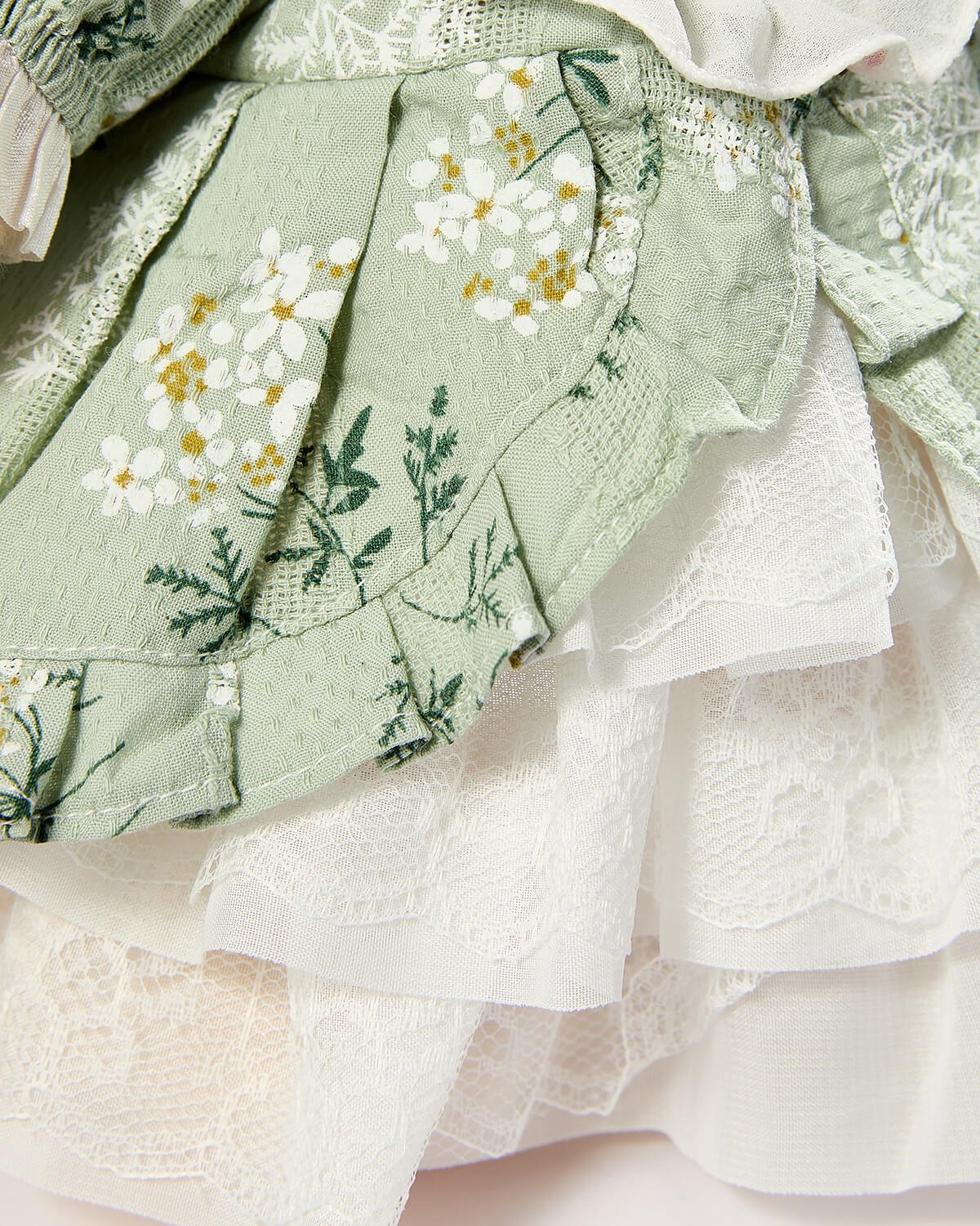 Teddy Bear & Gorgeous Green Lace Dress - 12 Inches