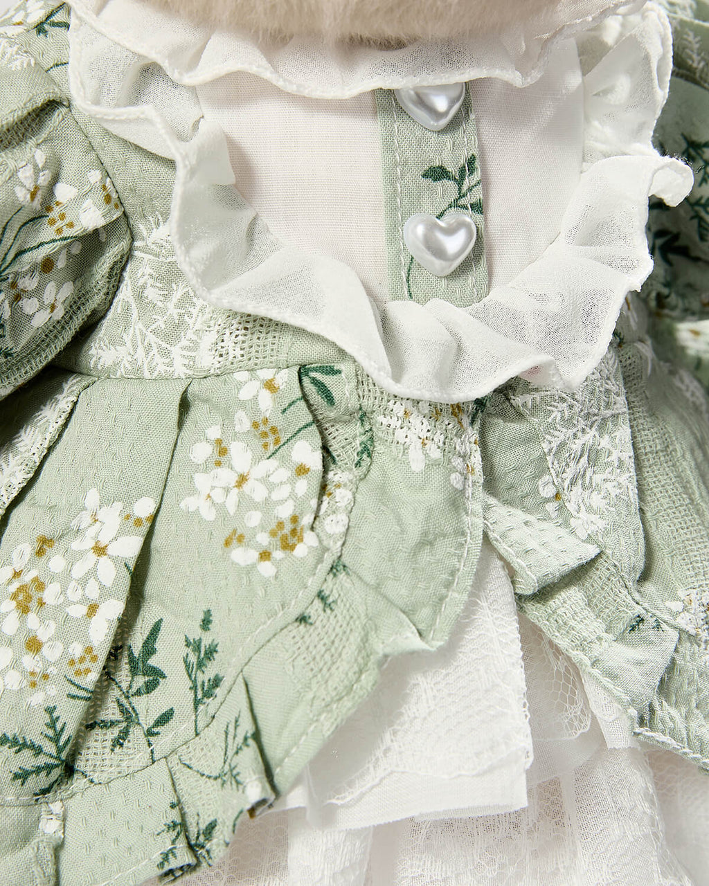 Teddy Bear & Gorgeous Green Lace Dress - 12 Inches