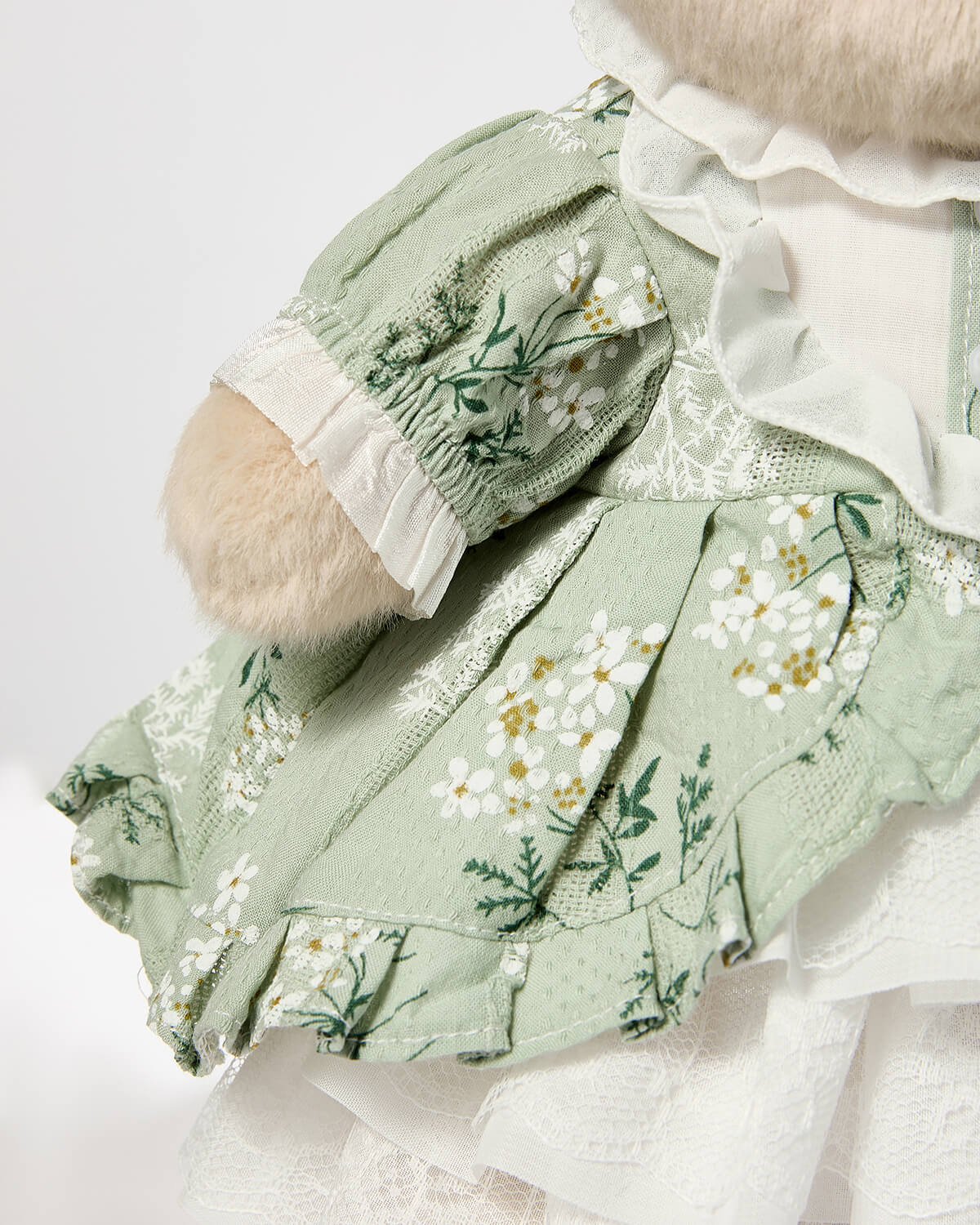 Teddy Bear & Gorgeous Green Lace Dress - 12 Inches