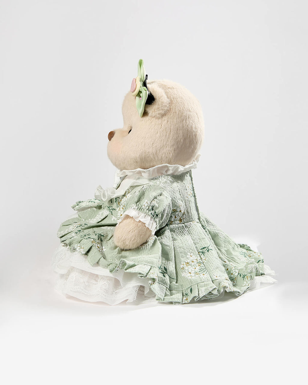 Teddy Bear & Gorgeous Green Lace Dress - 12 Inches