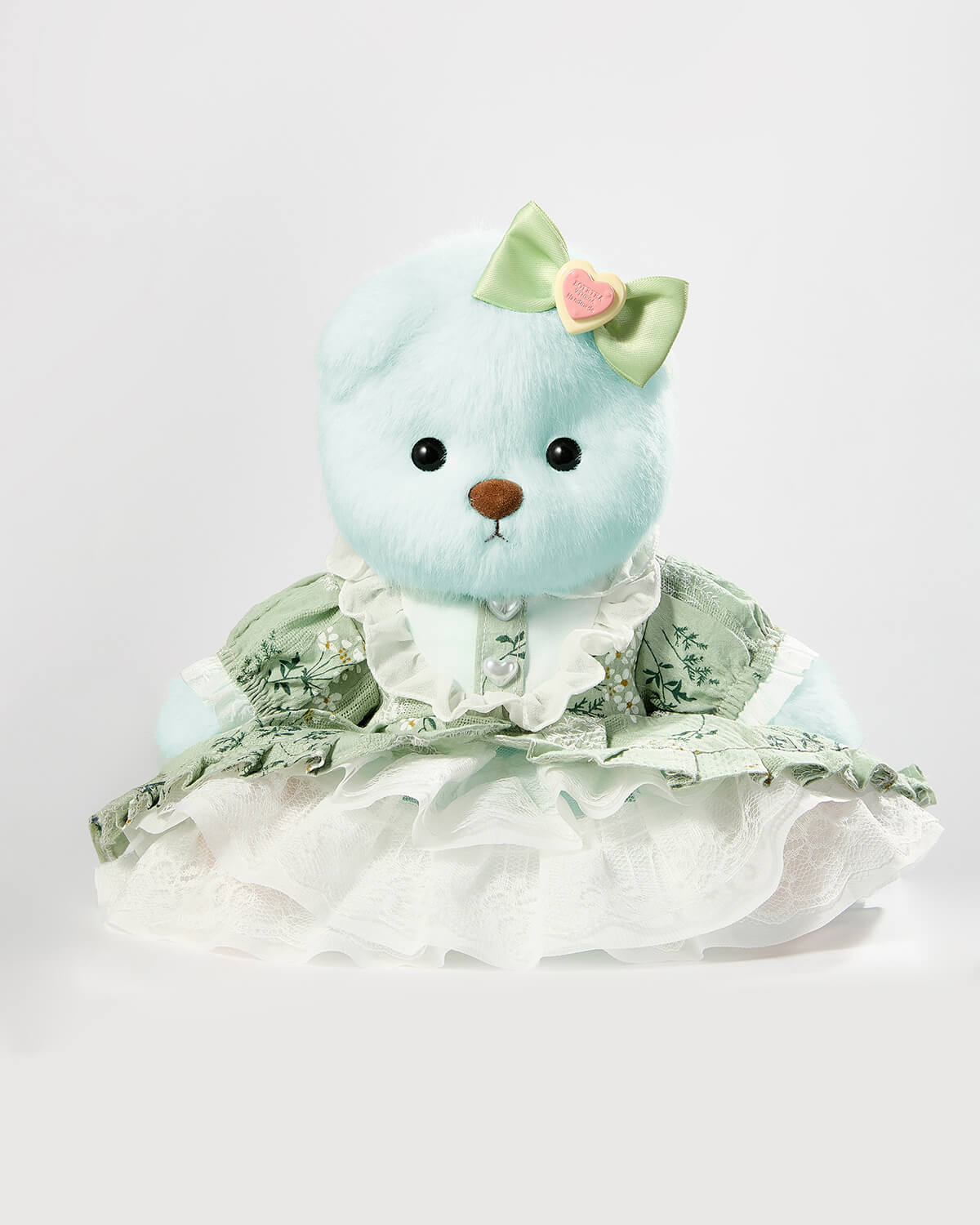 Teddy Bear & Gorgeous Green Lace Dress - 12 Inches