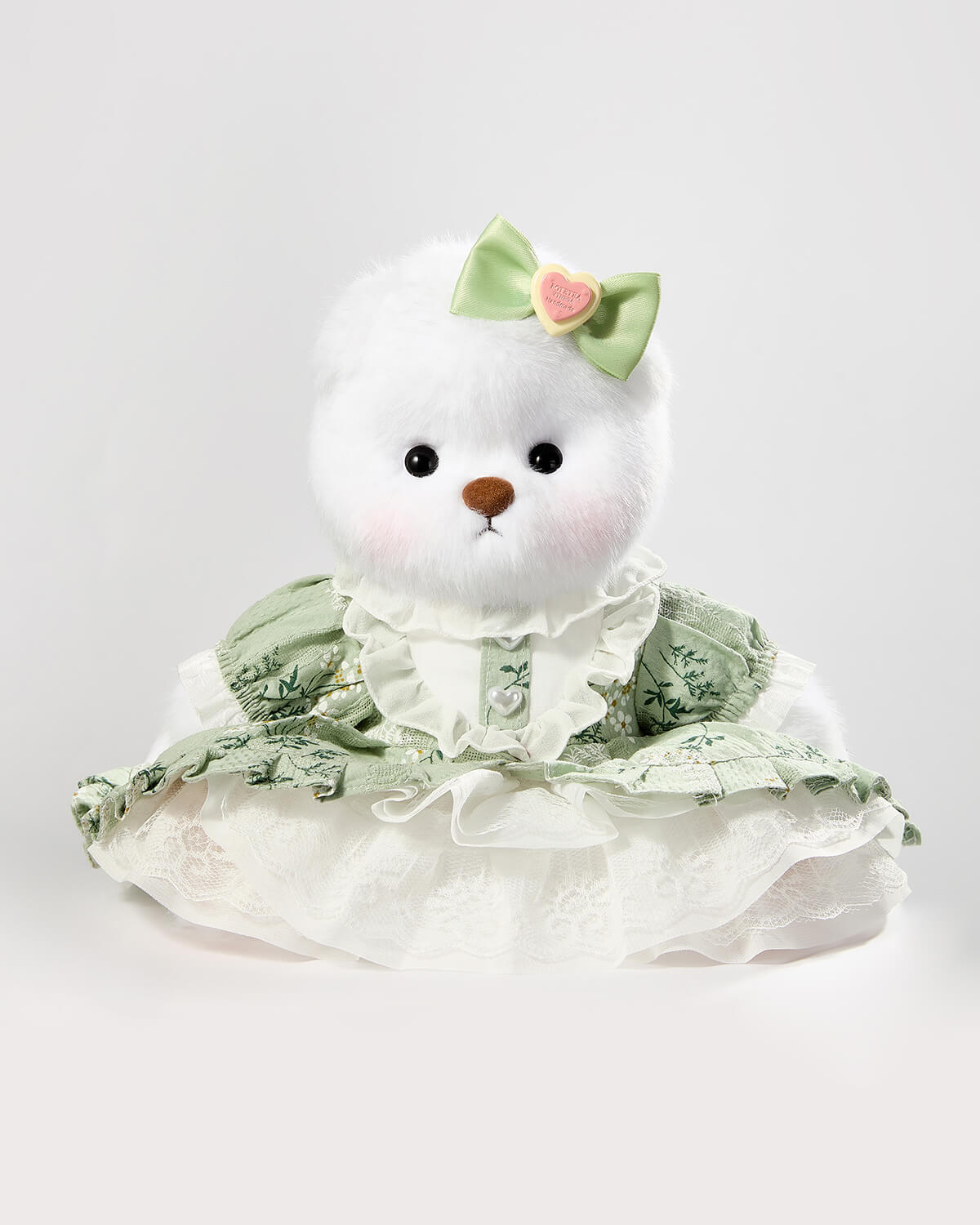 Teddy Bear & Gorgeous Green Lace Dress - 12 Inches