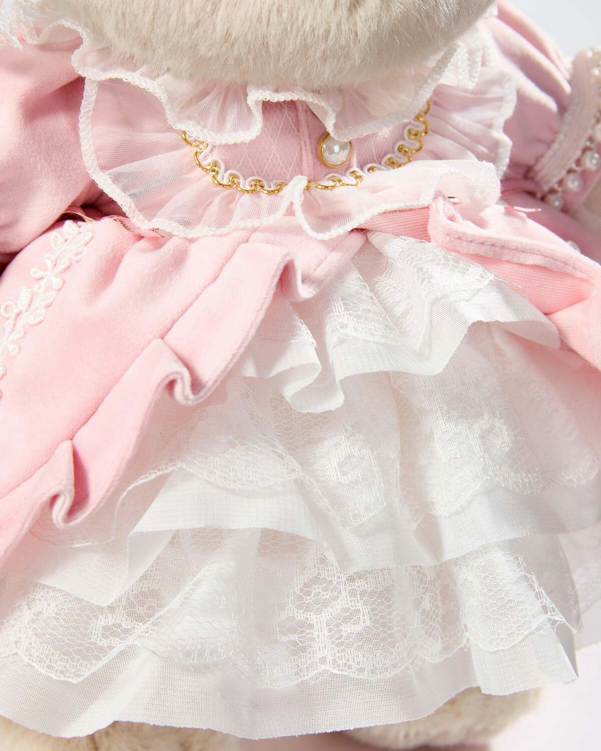 Teddy Bear & Gorgeous Pink Lace Dress - 12 Inches