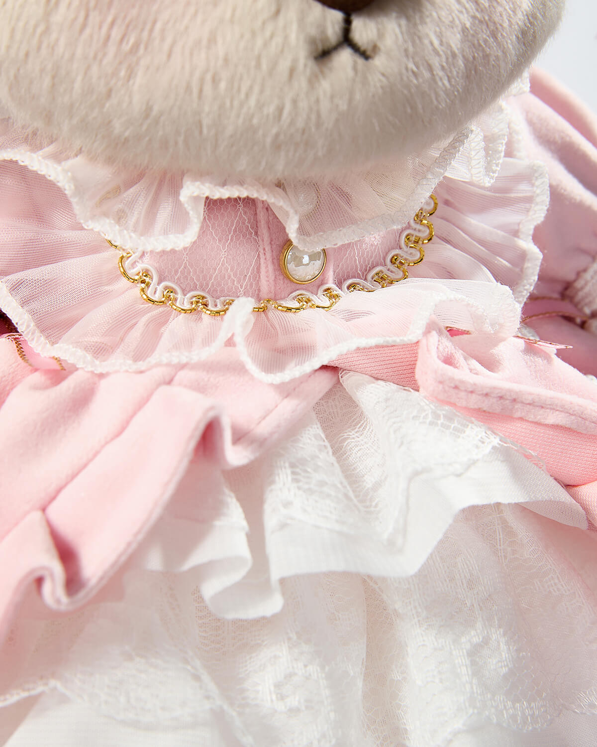 Teddy Bear & Gorgeous Pink Lace Dress - 12 Inches