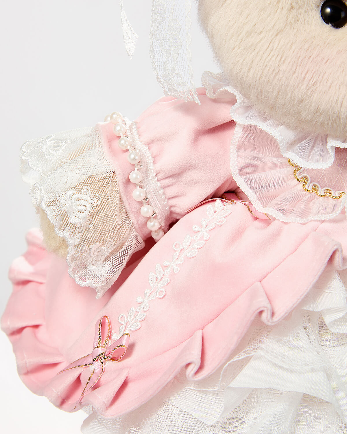 Teddy Bear & Gorgeous Pink Lace Dress - 12 Inches