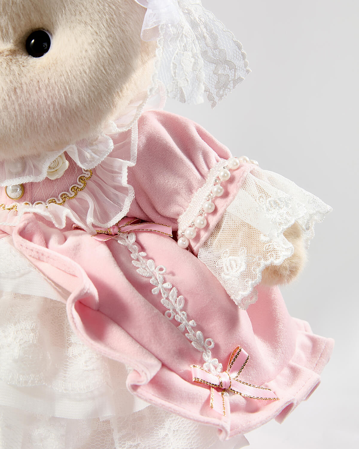 Teddy Bear & Gorgeous Pink Lace Dress - 12 Inches