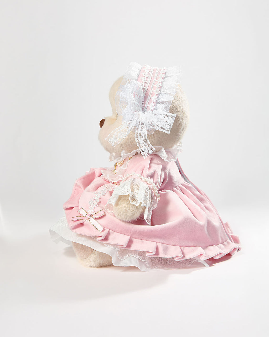 Teddy Bear & Gorgeous Pink Lace Dress - 12 Inches