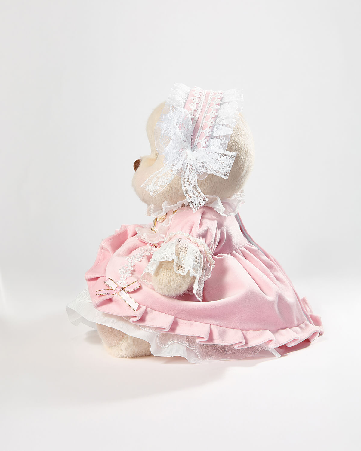 Teddy Bear & Gorgeous Pink Lace Dress - 12 Inches