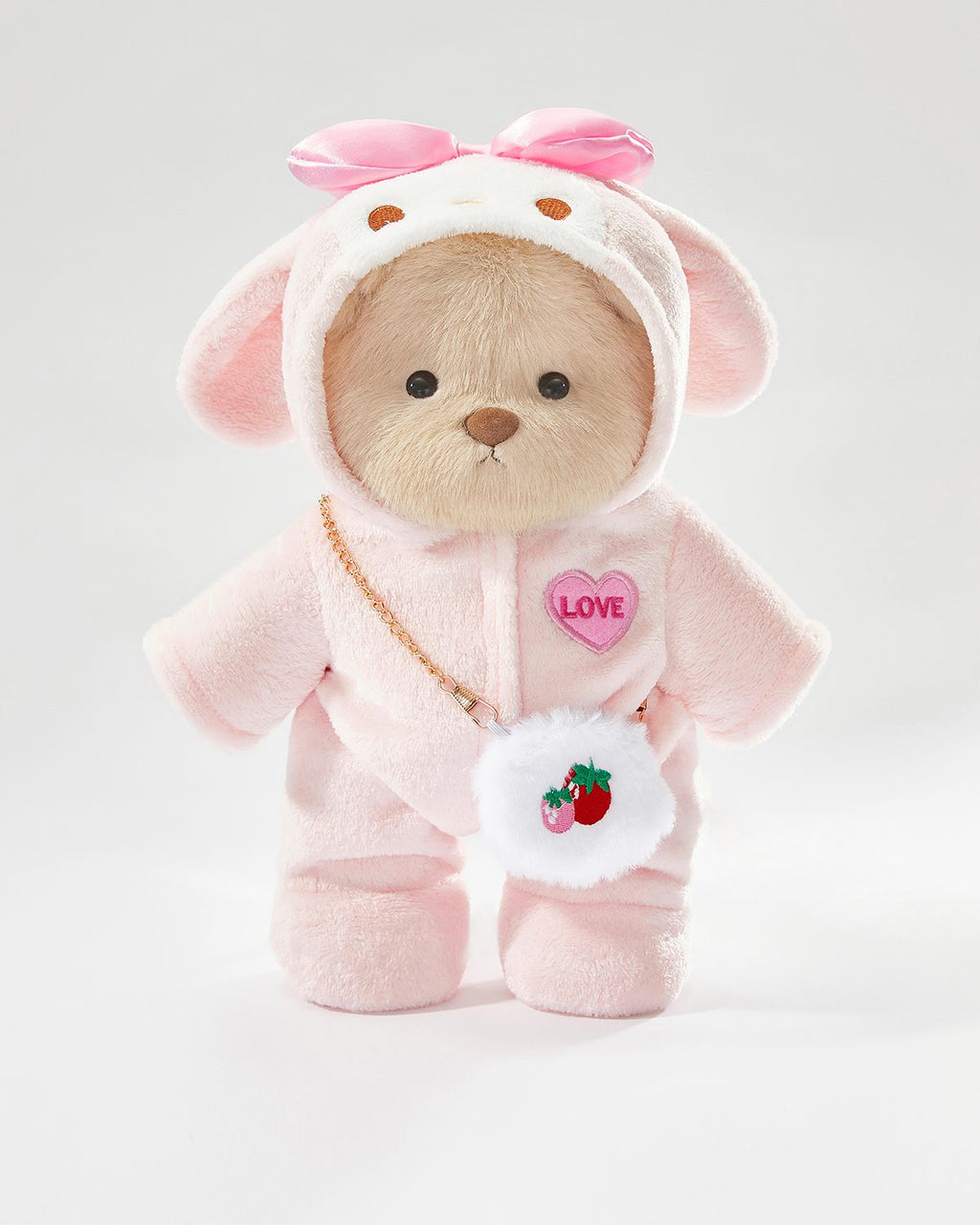 Teddy Bear & Charming Pink Bunny Set - 12 Inches