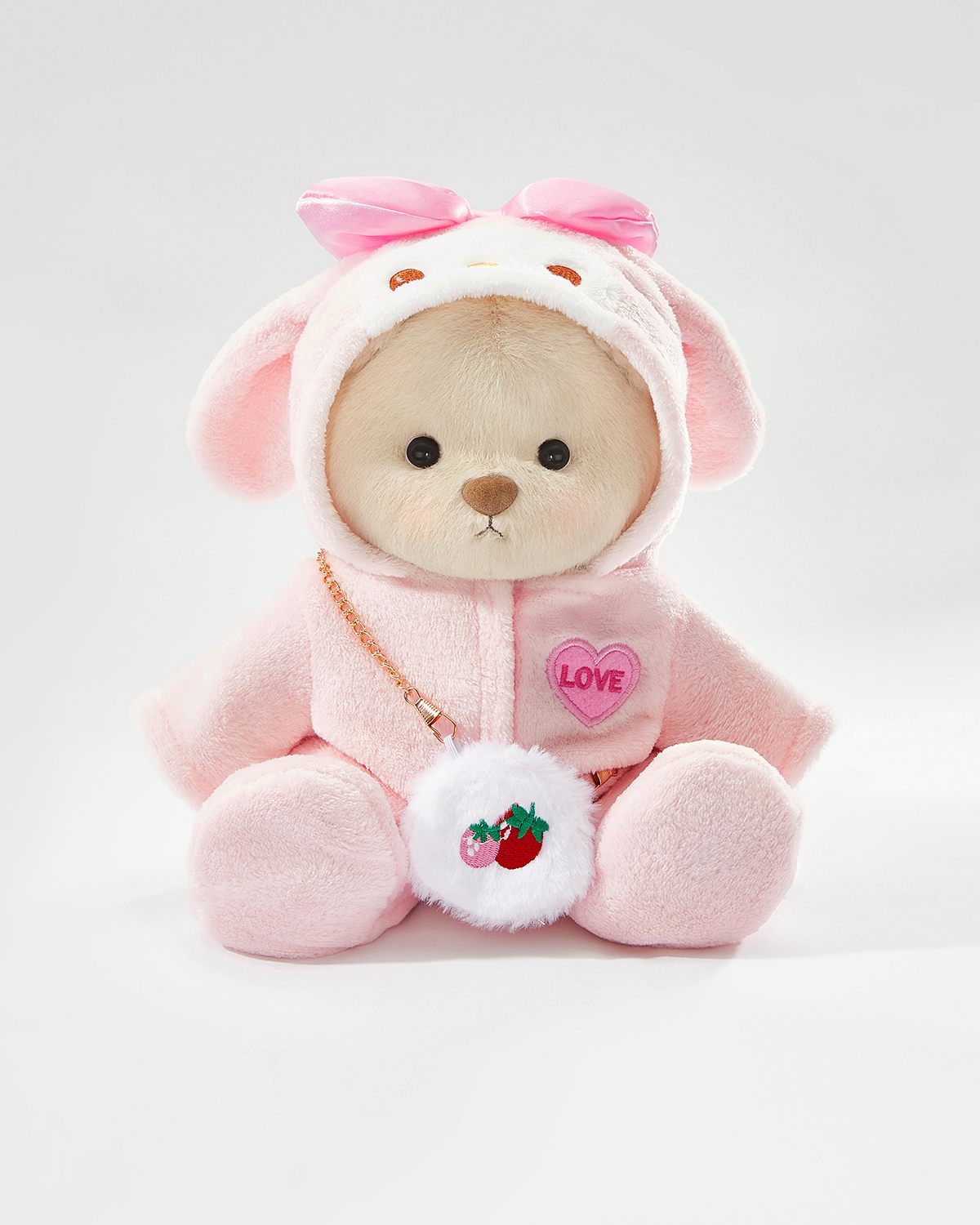 Teddy Bear & Charming Pink Bunny Set - 12 Inches