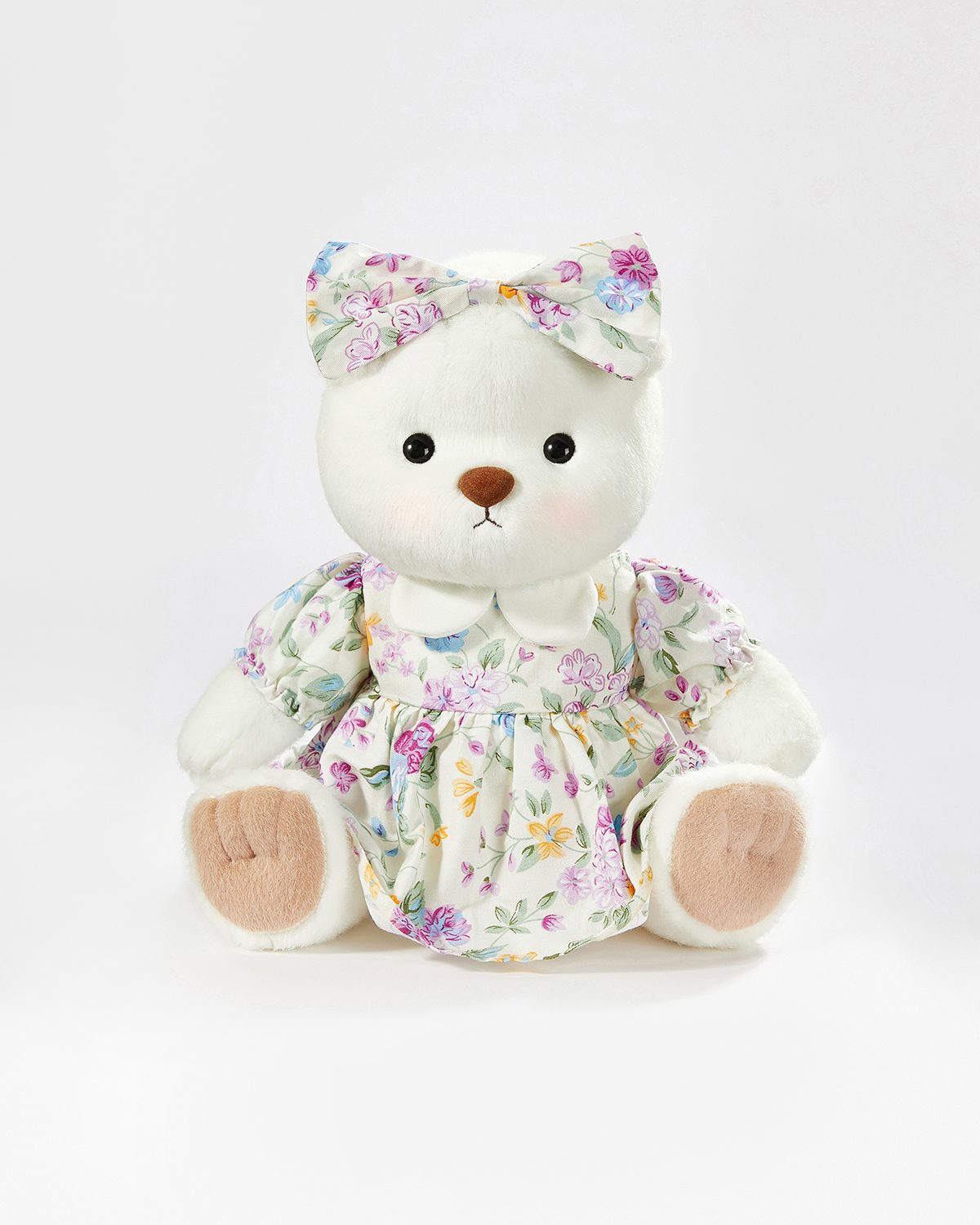 Teddy Bear & Adorable Small Floral Dress - 12 Inches