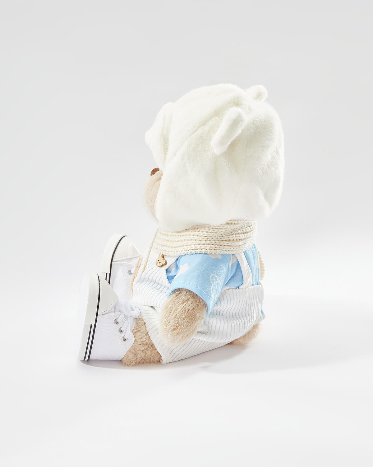 Teddy Bear & Casual White Bear Hat Overalls Set of 5 - 12 Inches