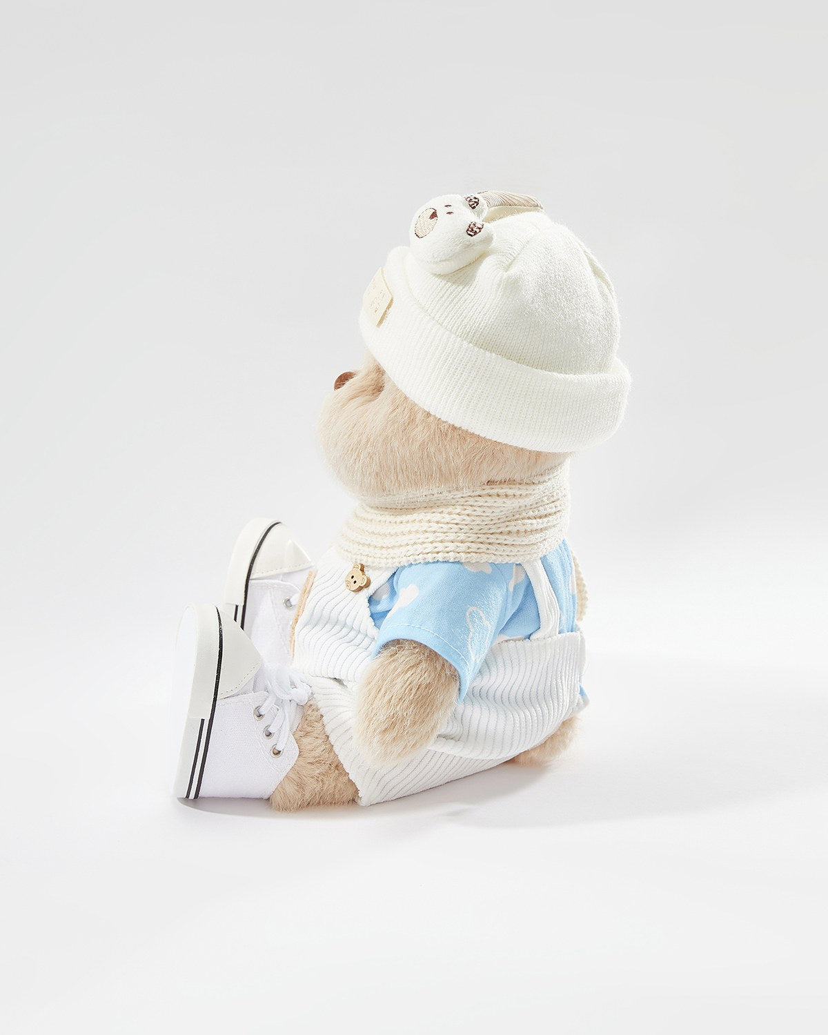 Teddy Bear & Casual White Overalls Set of 5 - 12 Inches
