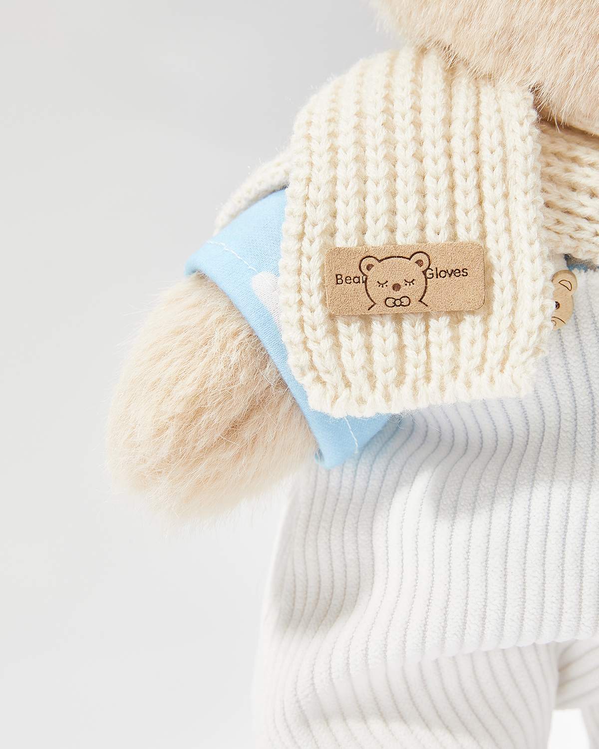 Teddy Bear & Casual White Overalls Set of 5 - 12 Inches