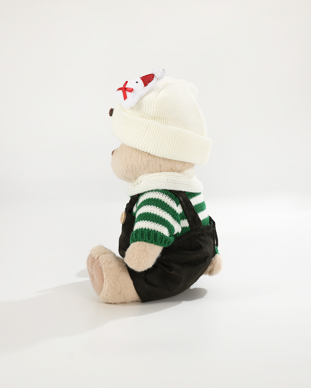 Teddy Bear & Christmas Green Striped Sweater Set - 12 Inch