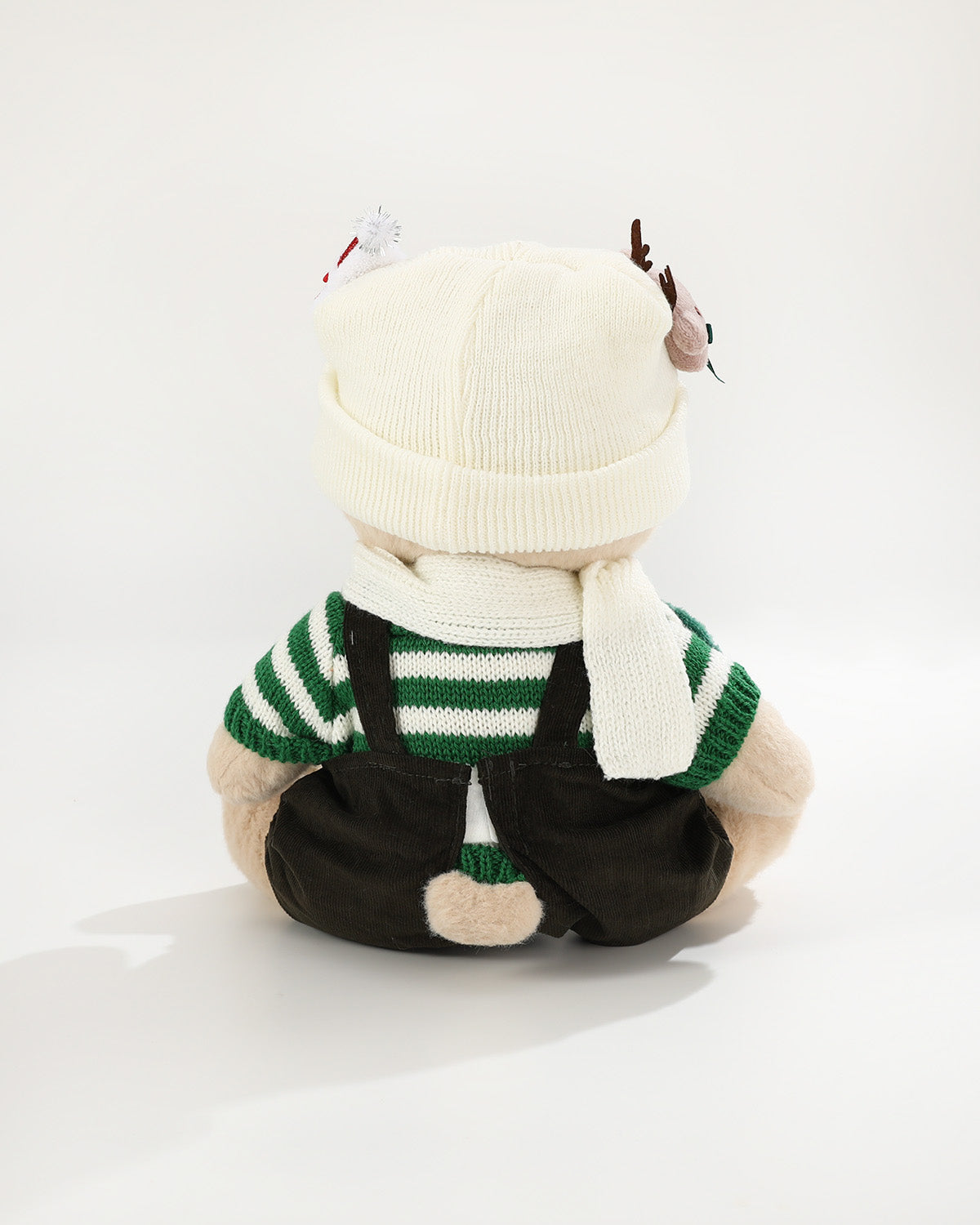 Teddy Bear & Christmas Green Striped Sweater Set - 12 Inch