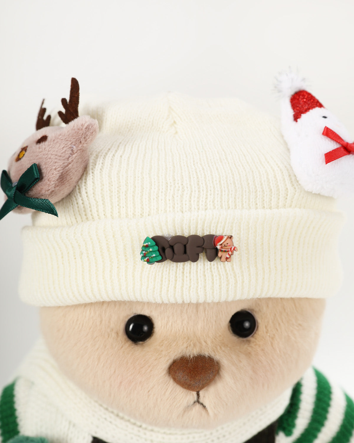 Teddy Bear & Christmas Green Striped Sweater Set - 12 Inch