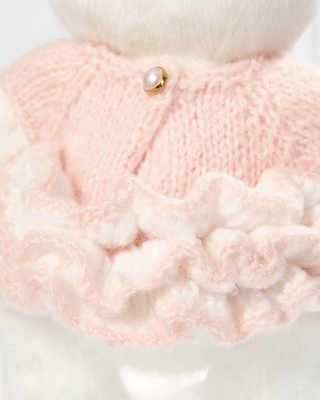 Teddy Bear & Pink Knit Cake Dress - 6 Inches