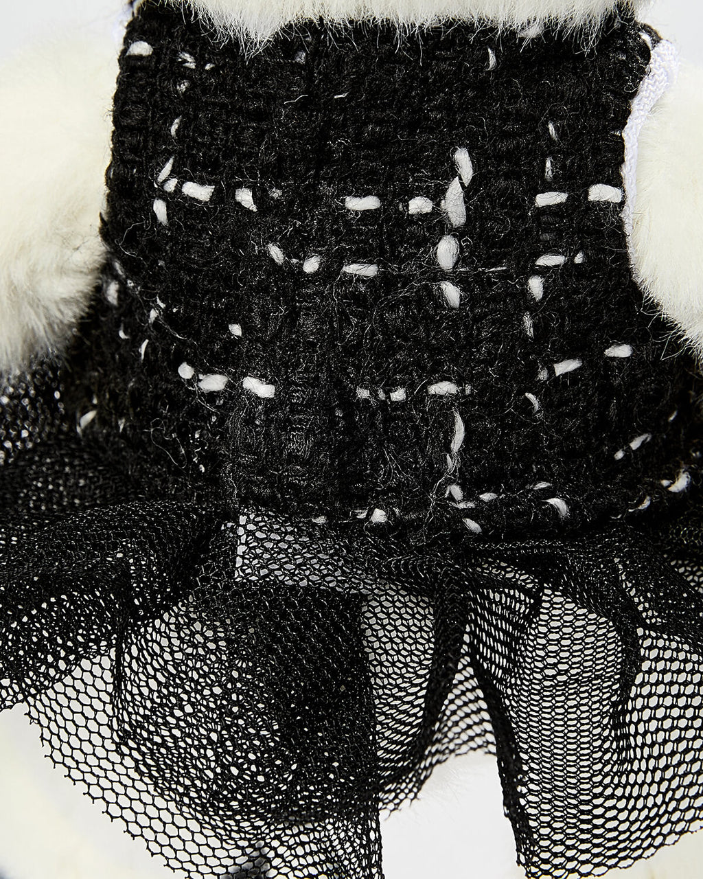 Teddy Bear & Black Gauze Dress Set - 6 Inches