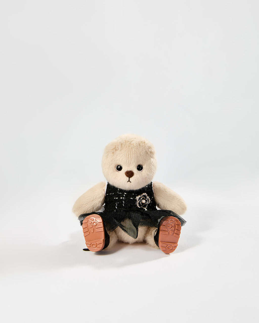 Teddy Bear & Black Gauze Dress Set - 6 Inches