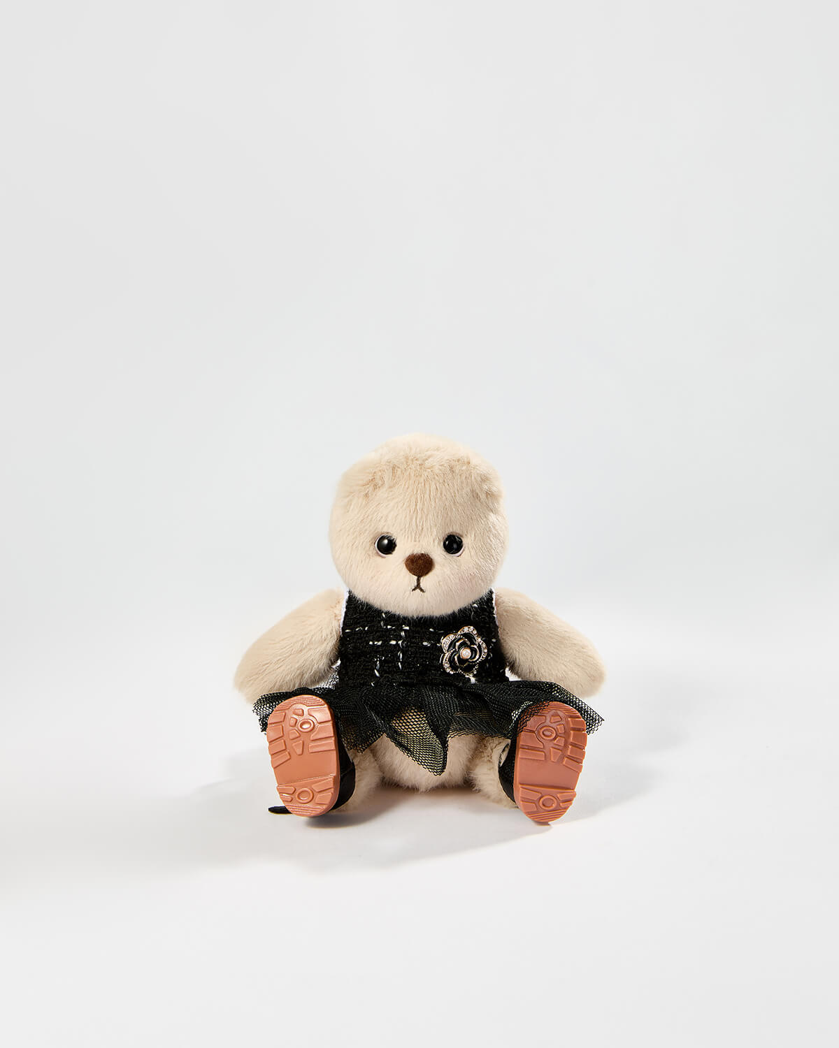 Teddy Bear & Black Gauze Dress Set - 6 Inches