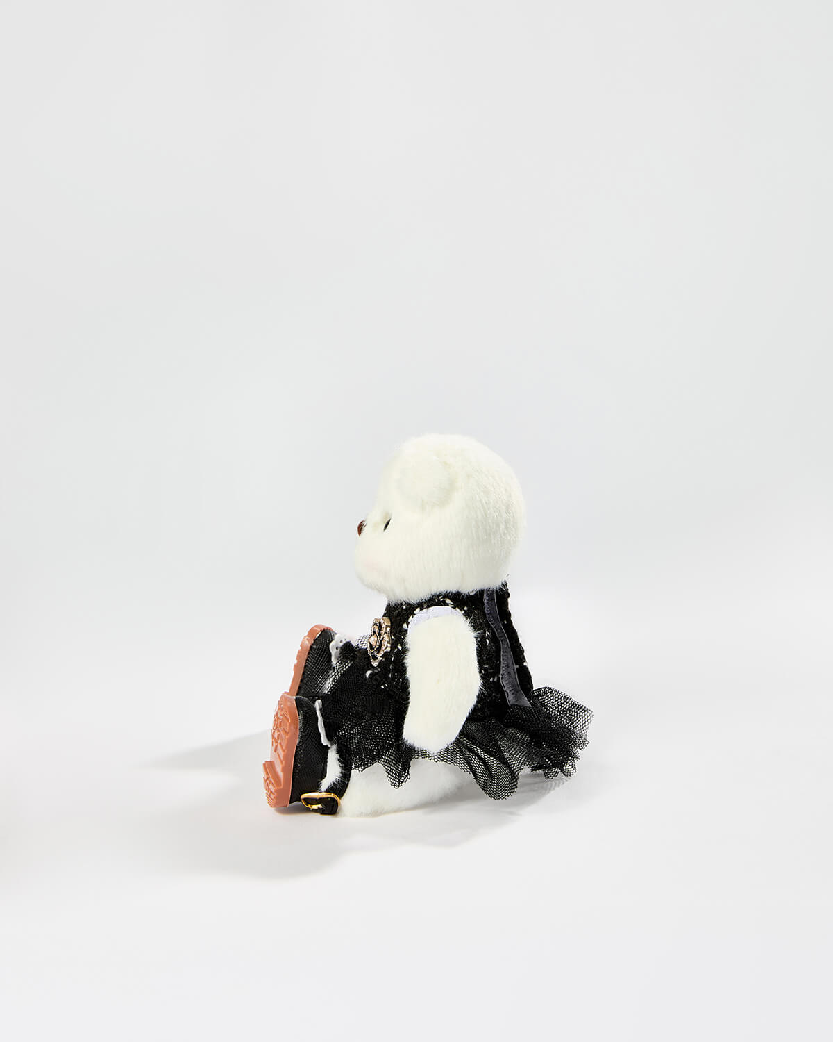 Teddy Bear & Black Gauze Dress Set - 6 Inches