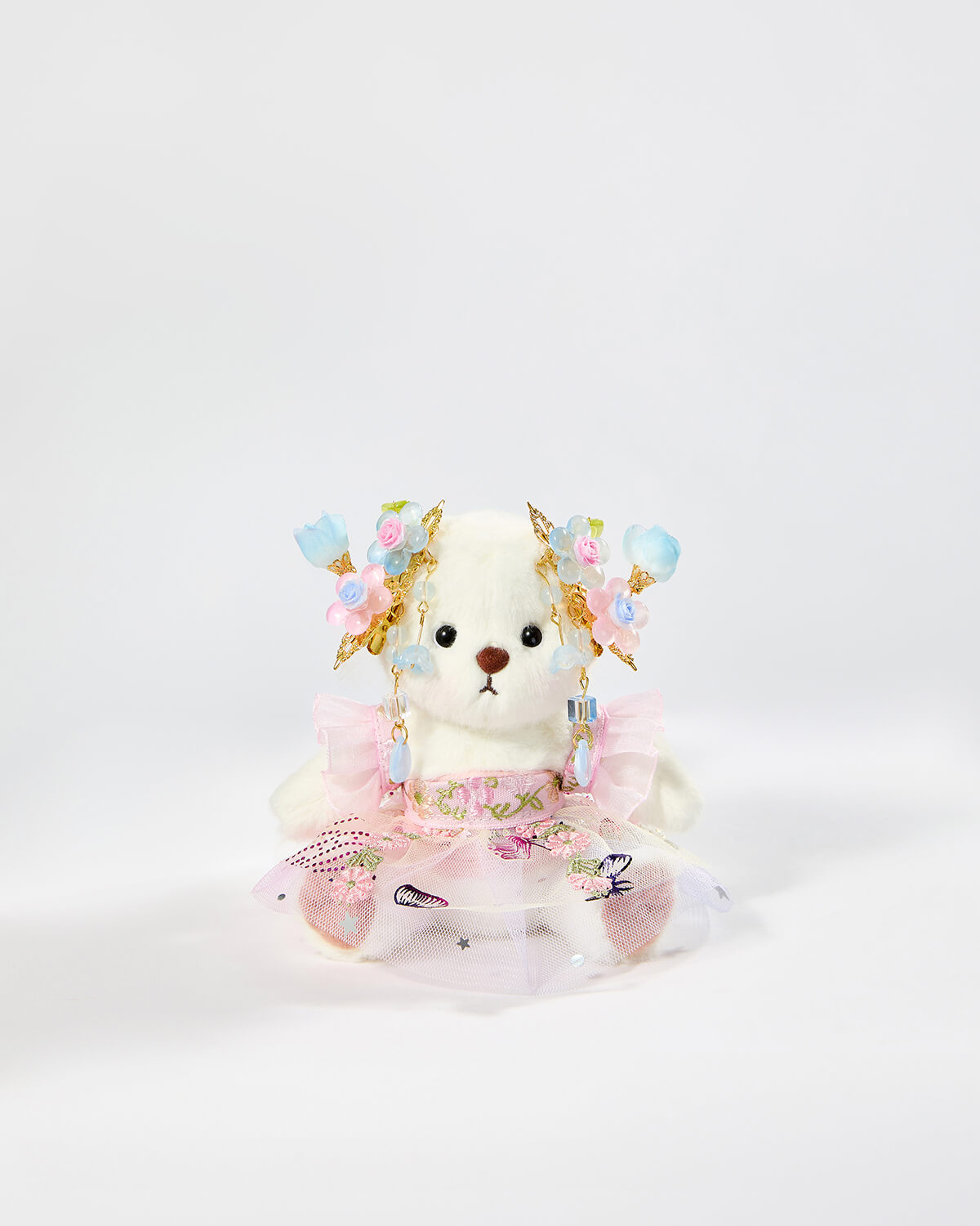 Teddy Bear & Butterfly Dream Flower Hanfu - 6 Inches