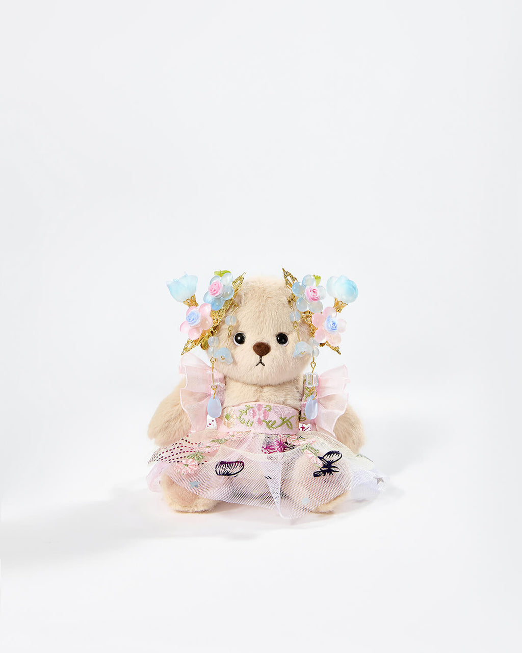 Teddy Bear & Butterfly Dream Flower Hanfu - 6 Inches